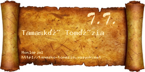 Tamaskó Tomázia névjegykártya
